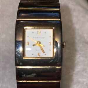 Avenue Gold and Silver Rectangular Watch